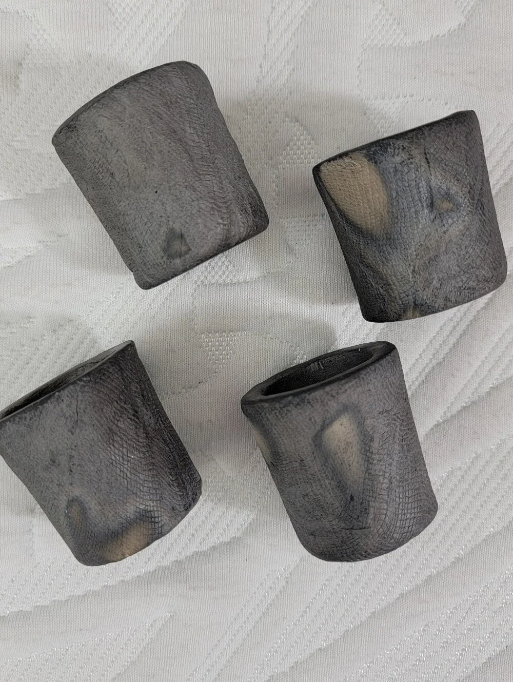 Handmade Grey Soapstone Shot Glasses Set of 4 Natural Stone Barware Gray stone